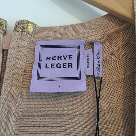 SOLD Herve Leger Metallic Foil Printed Lora Gown - Picture 6 of 7